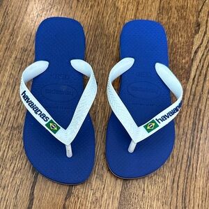 Havaianas blue and White Sandals